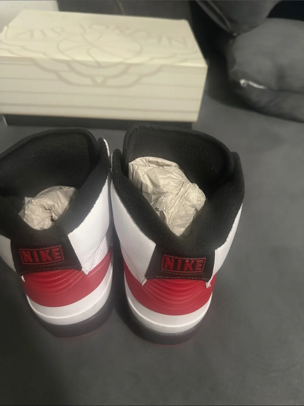Air Jordan White/Black/Red Retro Sneakers